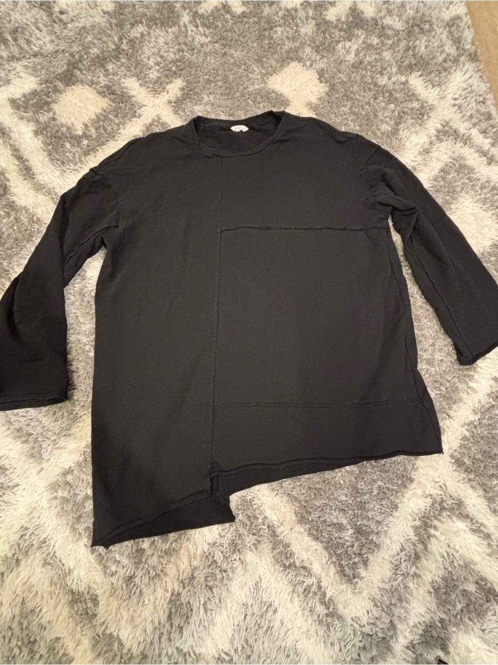 Nap Loungewear Oversized edgy oblique Black Sweatshirt Dress. Women’s med/large - Picture 2 of 10